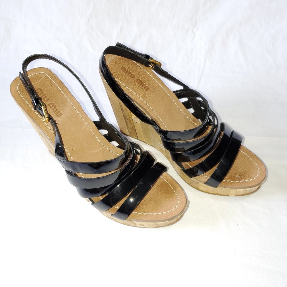 Miu Miu Bamboo Platform Wedges